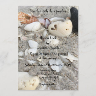 Heart in a Shell Wedding Invitation