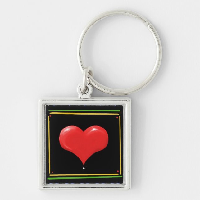 Heart in a Square - Keychain (Front)