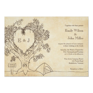 Heart in a Tree Camping Wedding Invitations