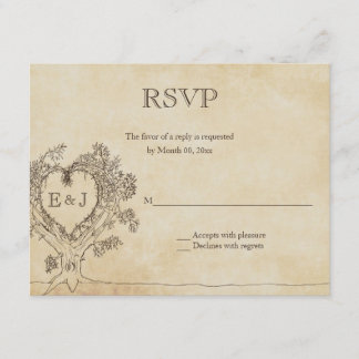 Heart in a Tree Wedding RSVP Response Cards