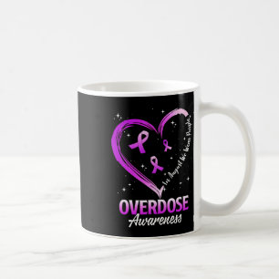 Heart In August We Wear Purple Overdose Awareness  Coffee Mug