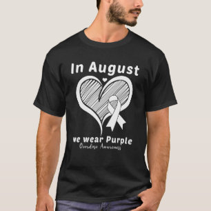 Heart In August We Wear Purple Overdose Awareness T-Shirt