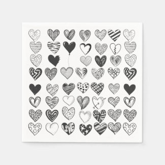 Heart in black and white napkins