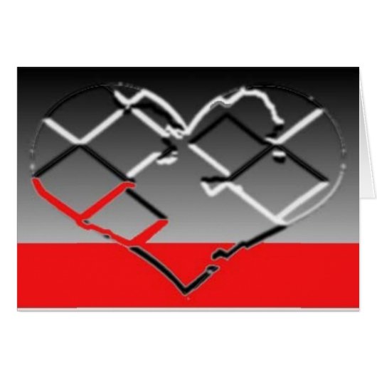 Heart in Chrome, Black & Red Cards (Front Horizontal)