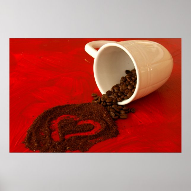 heart in coffee grounds poster (Front)