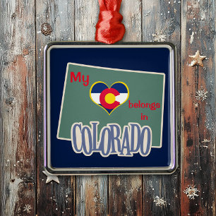 Heart in Colorado Metal Ornament