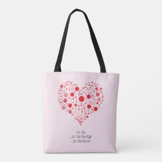 Heart In Dots Tote Bag