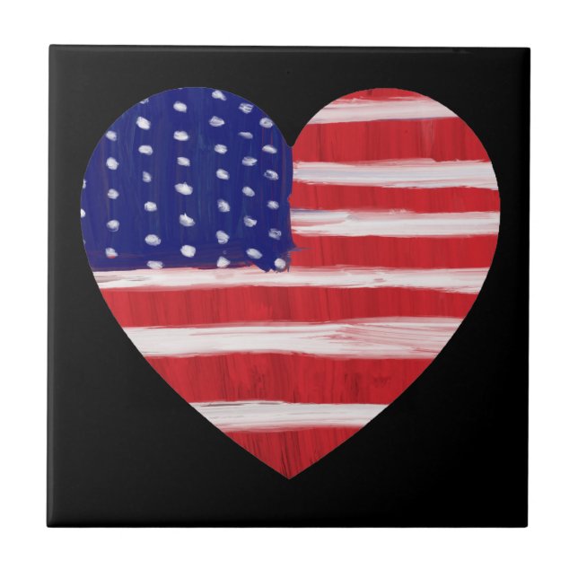 Heart In Flag Colors   Ceramic Tile (Front)