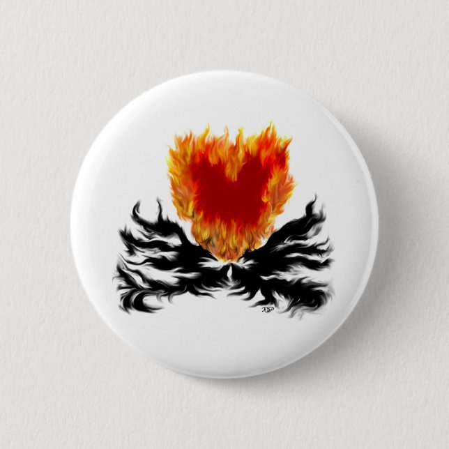 Heart in Flames Button (Front)