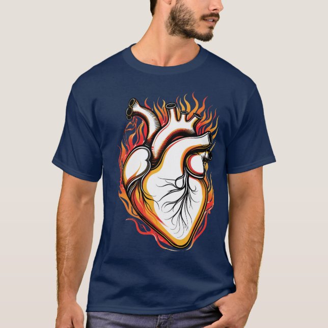 heart in flames T-Shirt (Front)
