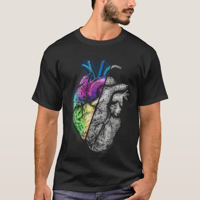 Heart in Half With You And Without You Love and T-Shirt (Front)