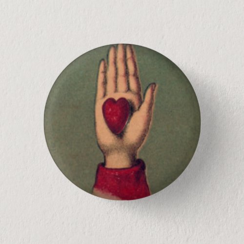 Heart in Hand 1 Inch Round Button