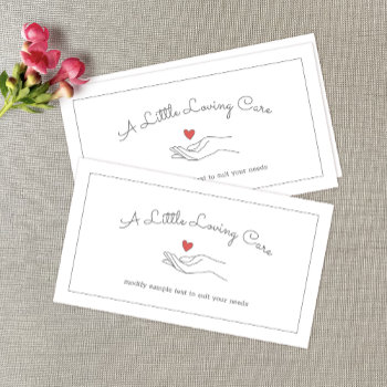 Heart In Hand Elderly Disabled Caregiver Business Card by sm_business_cards at Zazzle