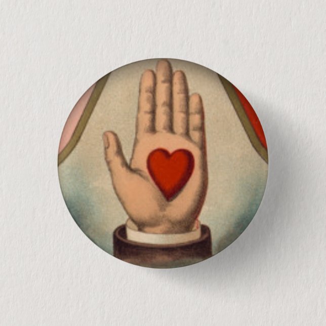 Heart in Hand Pinback Button (Front)