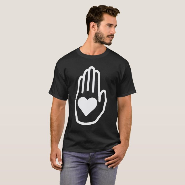 Heart in Hand Symbol T-Shirt (Front Full)
