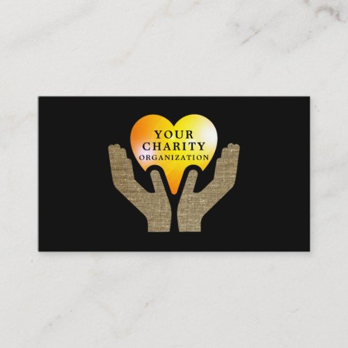Heart in Hands Charity Organization Organizer Business Card