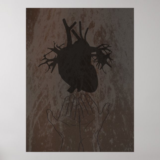 Heart in hands, organ donation poster  (Front)