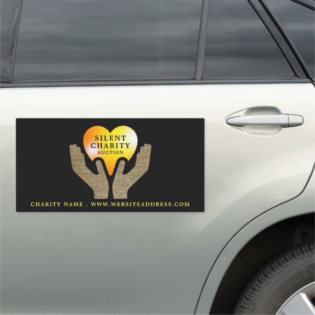 Heart in Hands, Silent Charity Auction Event Car Magnet (In Situ)