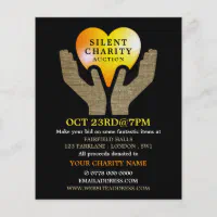 Heart in Hands, Silent Charity Auction Event Flyer