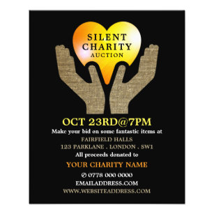 Heart in Hands, Silent Charity Auction Event Flyer
