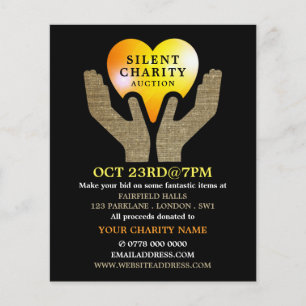Heart in Hands, Silent Charity Auction Event Flyer