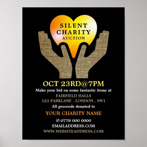 Heart in Hands Silent Charity Auction Event Poster
