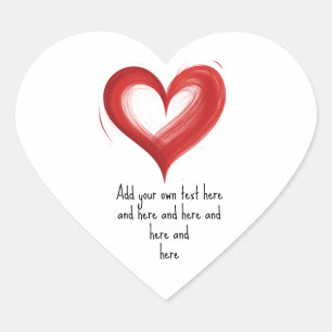 Heart In Heart, Customize With Your Own Text, Sticker