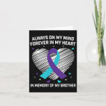 Heart In Memory Of My Brother Suicide Awareness Pr Card