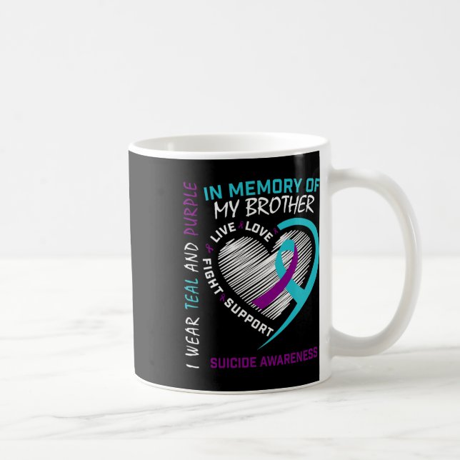 Heart In Memory Of My Brother Suicide Awareness Pr Coffee Mug (Right)