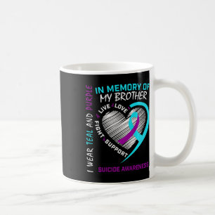 Heart In Memory Of My Brother Suicide Awareness Pr Coffee Mug