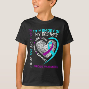 Heart In Memory Of My Brother Suicide Awareness Pr T-Shirt