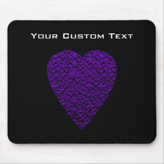 Heart in Purple Colors. Patterned Heart Design. Mouse Pad