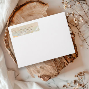 Heart in Sand Beach Wedding Return Address Label