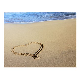 Heart in Sand Postcard