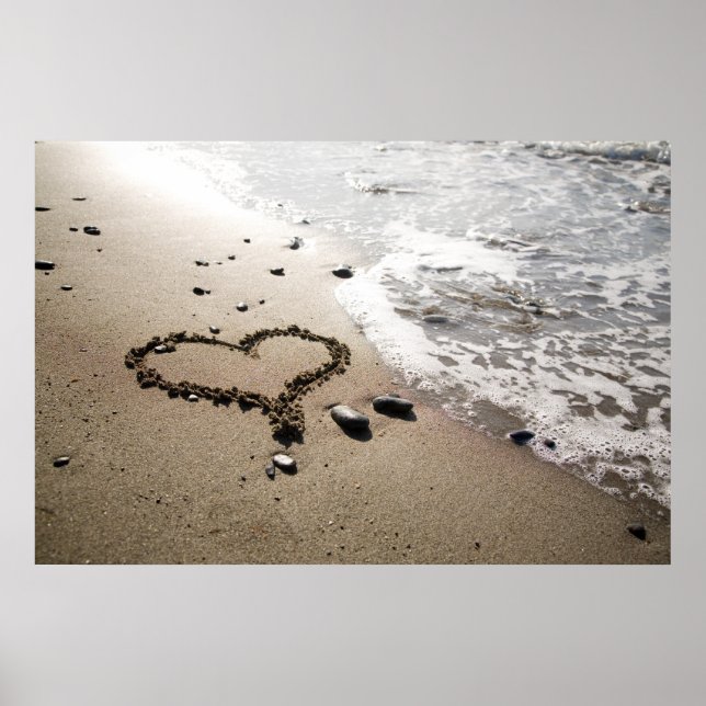 Heart in sand poster/canvas poster (Front)