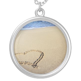 Heart in Sand Silver Plated Necklace