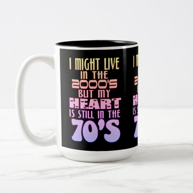 Heart In The 70's Two-Tone Coffee Mug (Left)