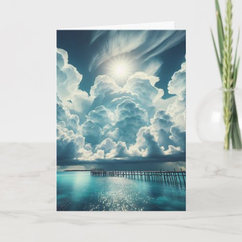 Heart in the Clouds above the Ocean Peir Card