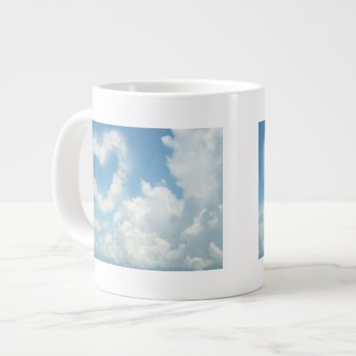 Heart in the Clouds Blue Sky Romantic Design Large Coffee Mug