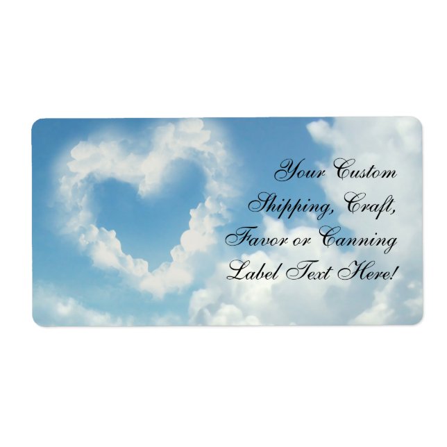 Heart in the Clouds, Blue Sky Romantic Love Label (Front)