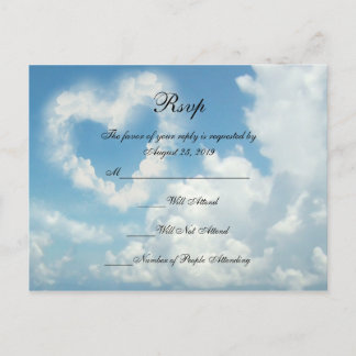 Heart in the Clouds, Blue Sky Romantic Love Postcard