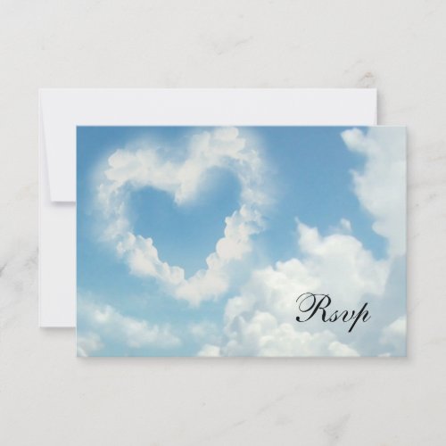 Heart in the Clouds Blue Sky Romantic Love RSVP Card