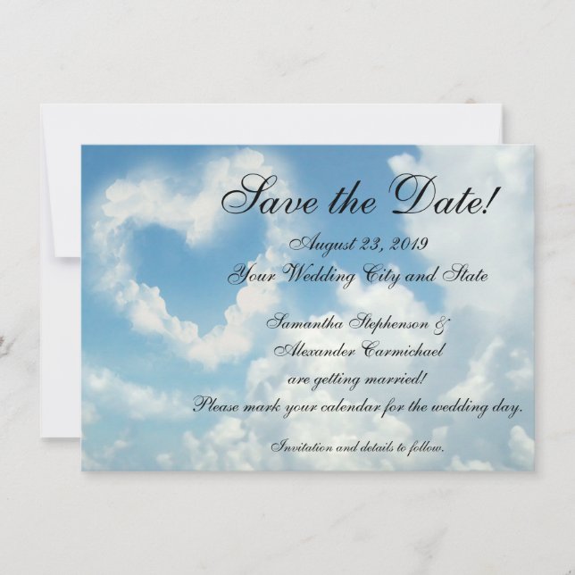 Heart in the Clouds Save the Date (Front)