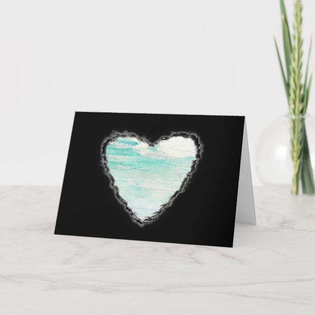 Heart in the Clouds Valentine Romance Love Card (Front)