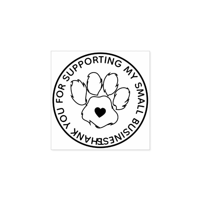 Heart in the middle of dog paw rubber stamp (Imprint)