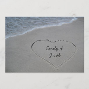 Heart in the Sand Beach Anniversary Party Invites