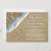 Heart In The Sand Beach Baby Shower Invitations (Front)