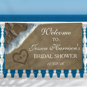 Heart In The Sand Beach Bridal Shower Banner