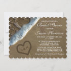 Heart In The Sand Beach Bridal Shower Invitations