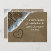 Heart In The Sand Beach Bridal Shower Recipe Cards (Front/Back)